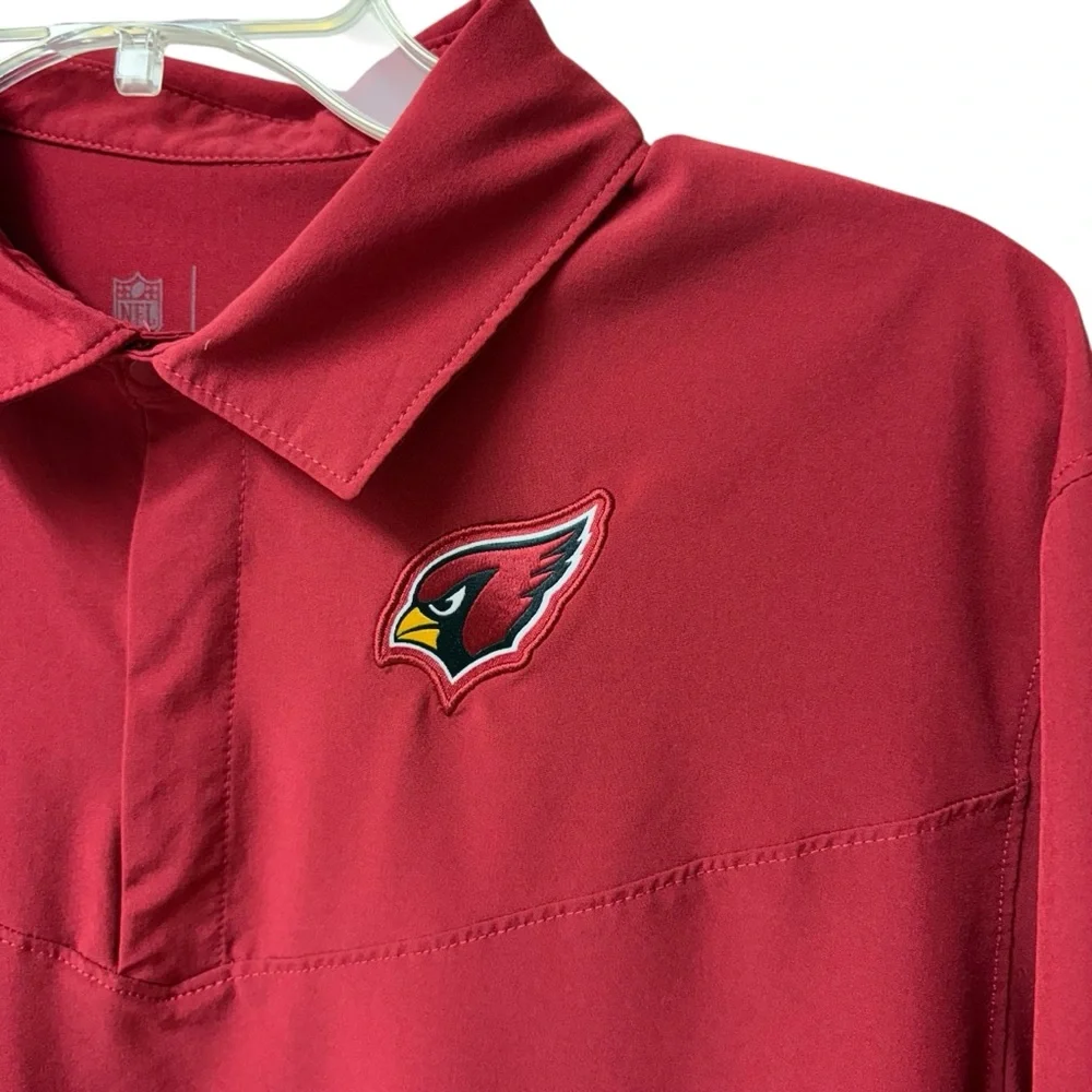 Arizona Cardinals Nike On Field Dri Fit Collared Polo Medium Red Lightweight EUC